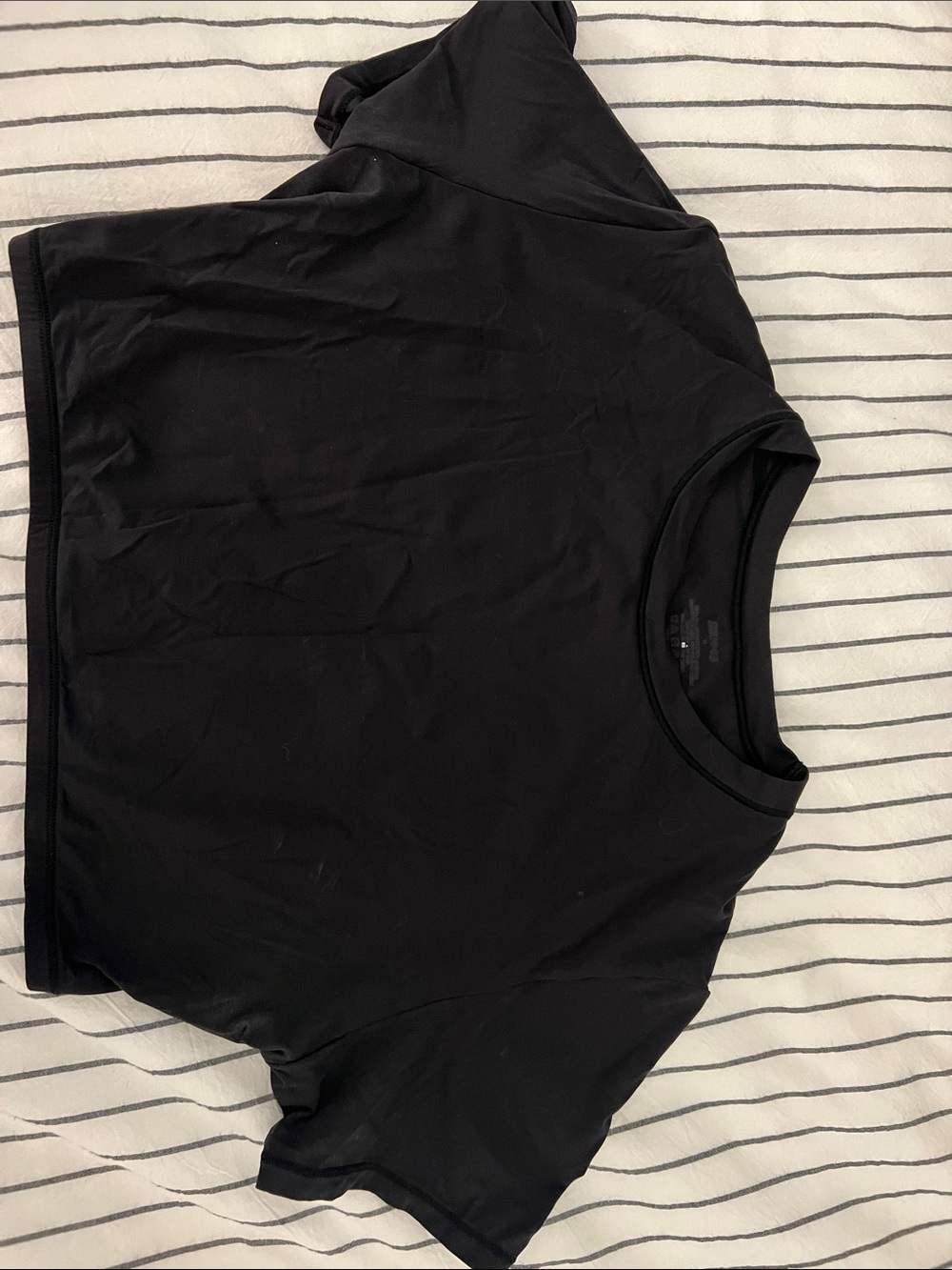 SKIMS Black Short Sleeve Cropped Crew Tee